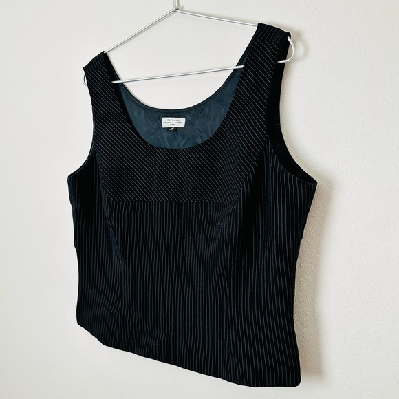 Tahari sleeveless blouse top striped Arthur Levine Pinstripe Suit Tank - Picture 4 of 6